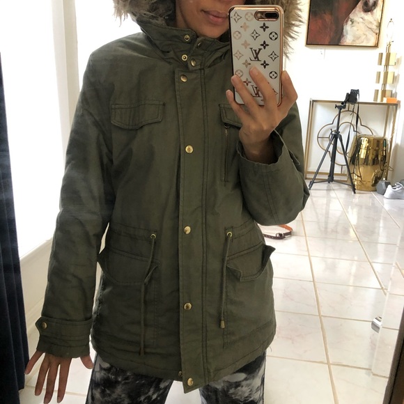 Green Hooded Parka with Fur - Picture 8 of 10